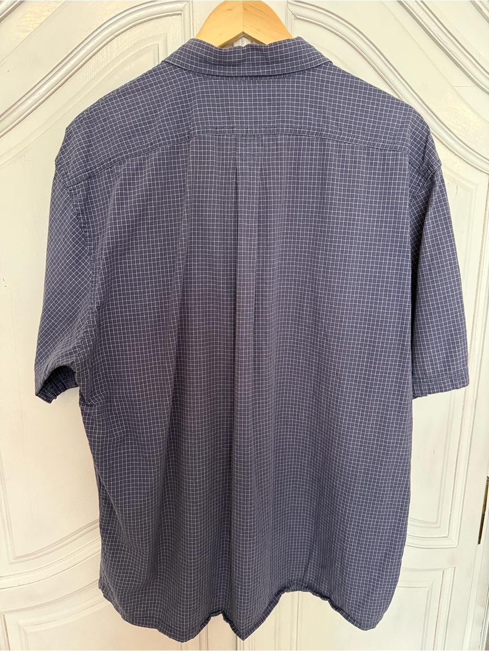 Calvin Klein Men’s XL Blue Micro Check Short Sleeve Button-Up Shirt Classic - Picture 3 of 8